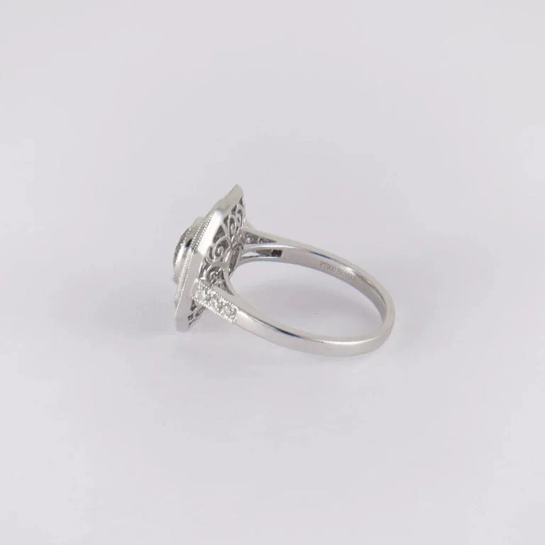 Sapphire diamond ring - style Art Deco - Image 10