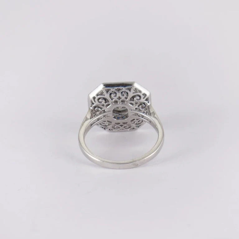 Sapphire diamond ring - style Art Deco - Image 11