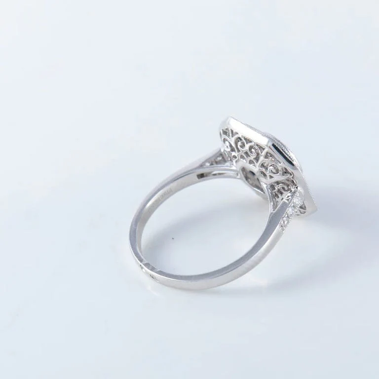 Sapphire diamond ring - style Art Deco - Image 13