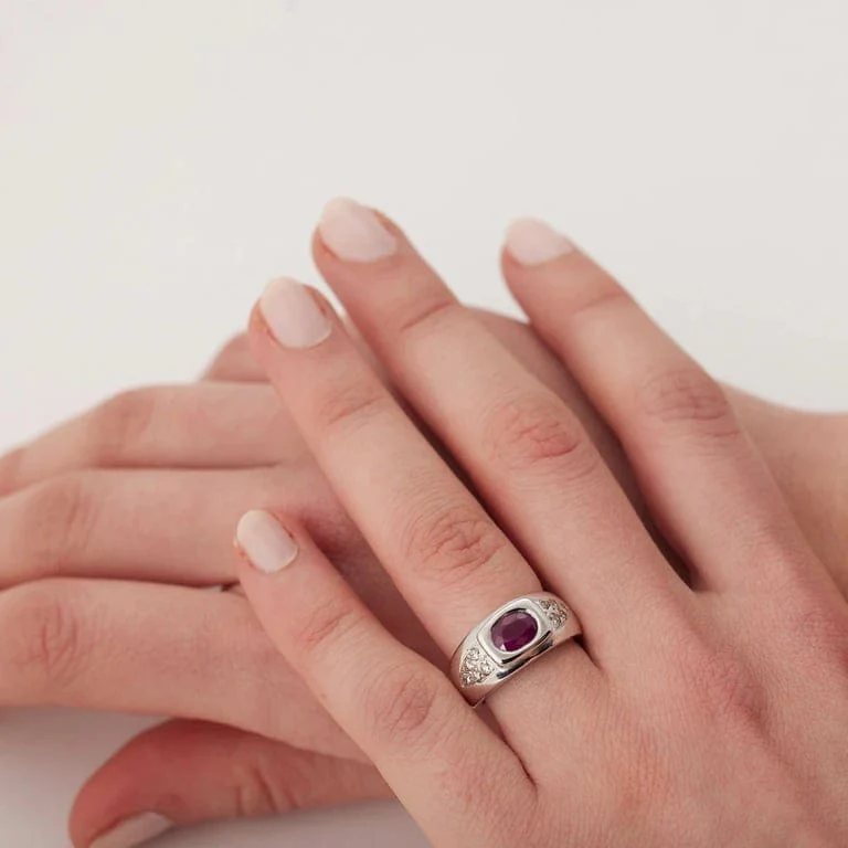 Ruby diamond ring - Image 6