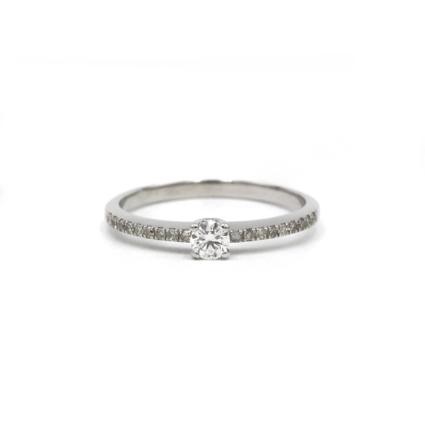 White gold and diamond ring