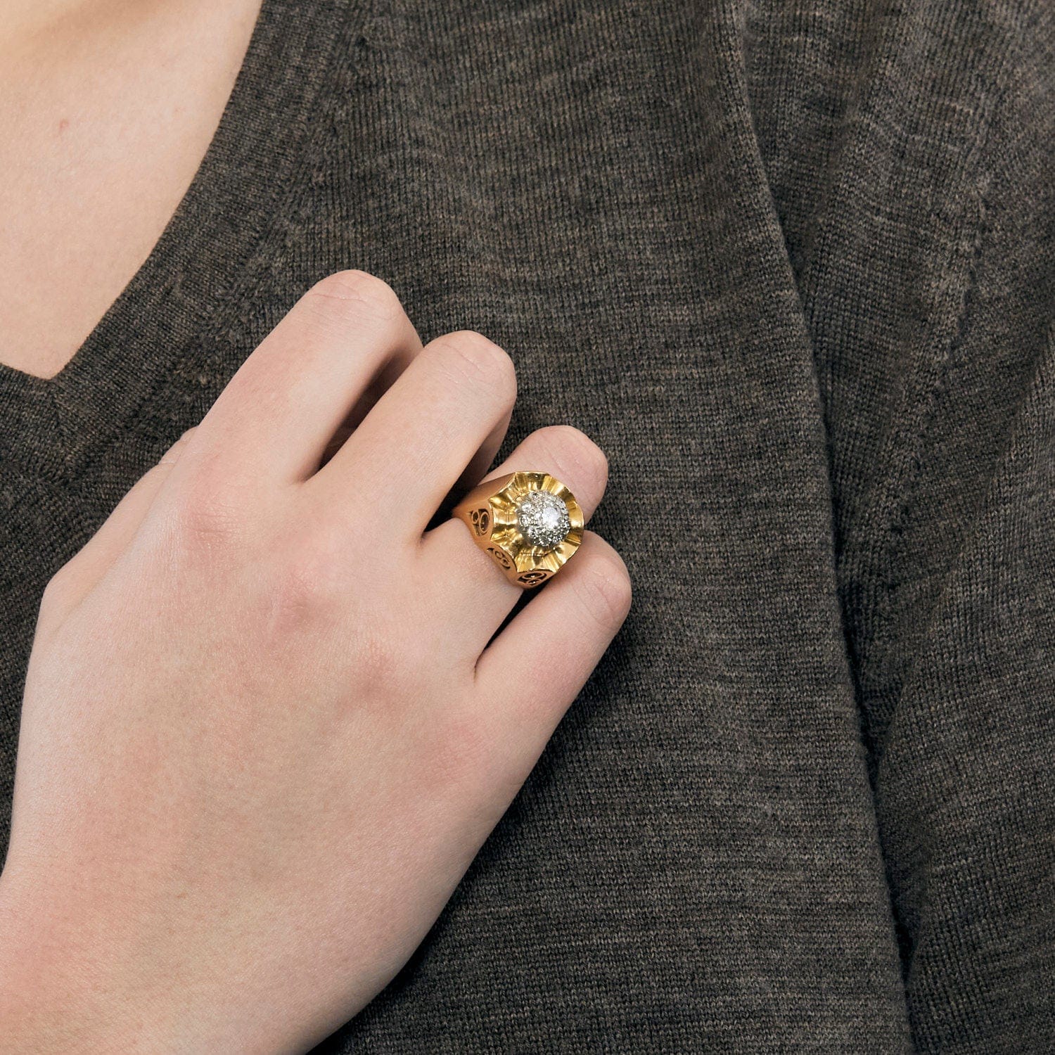 Ring Tank yellow gold diamonds - Image 6