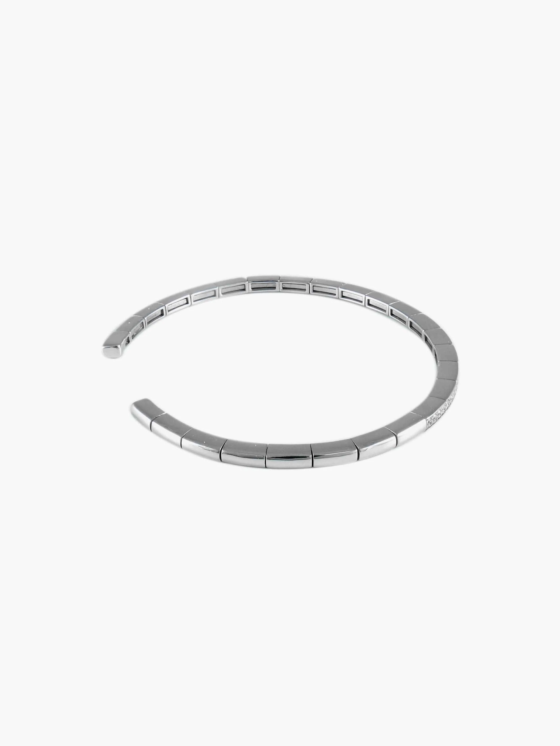White Gold Diamond Bangle Bracelet - Image 4