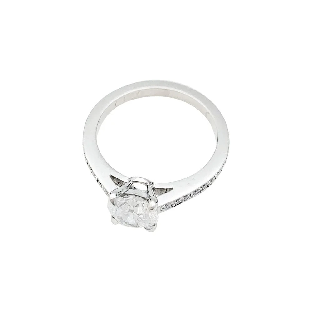 Accompanied solitaire ring 1.04 ct, white gold. - Image 5