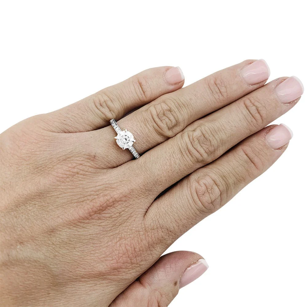 Accompanied solitaire ring 1.04 ct, white gold. - Image 8