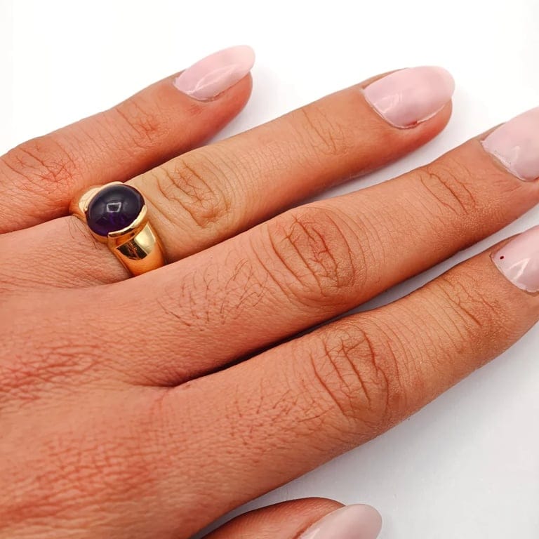 Amethyst yellow gold ring  - Image 2