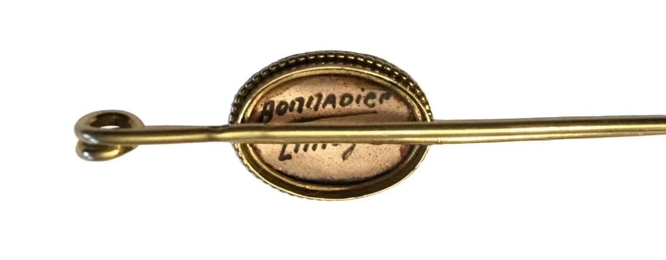 Brooch/pin in yellow gold & enamel - Image 6