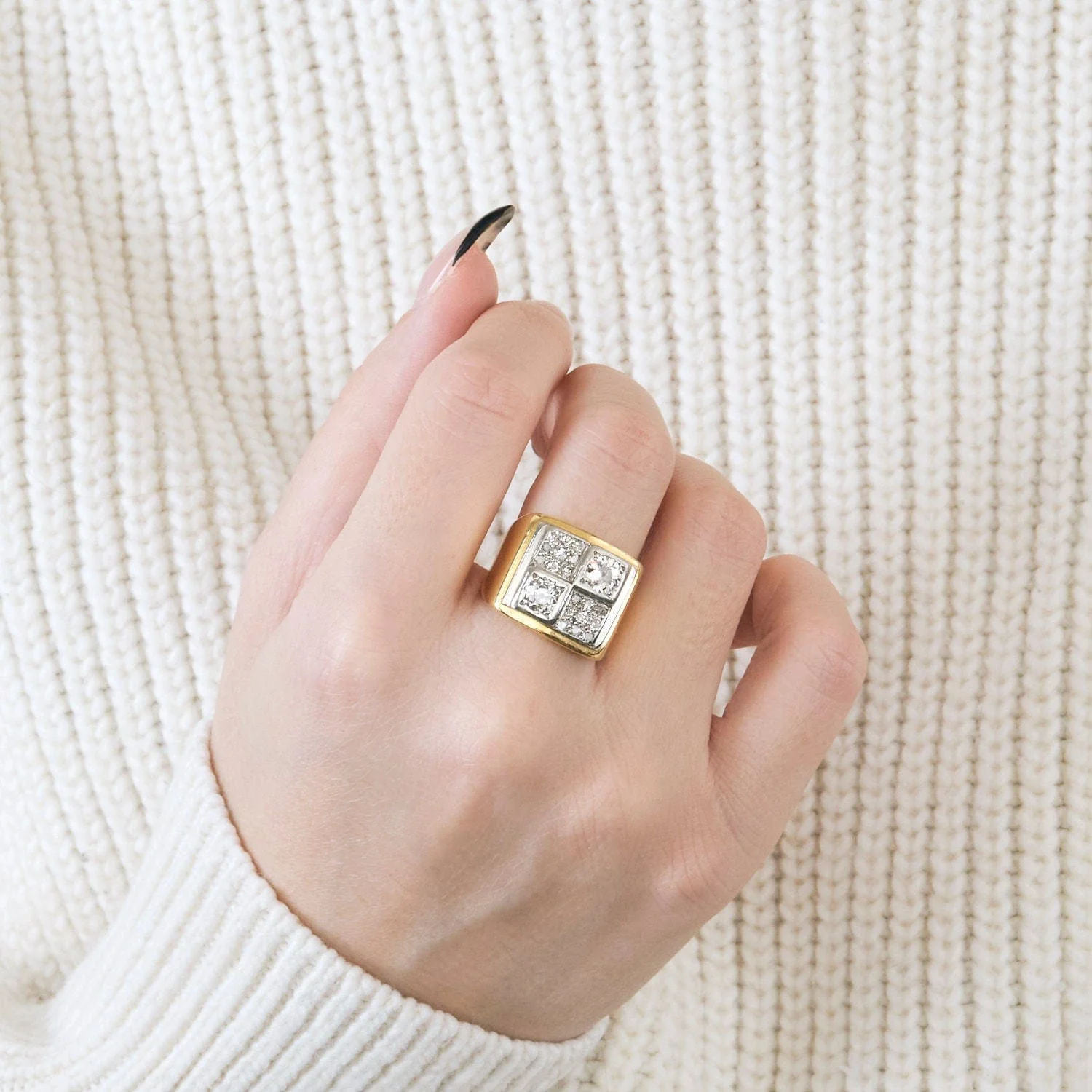 Ring Tank yellow gold diamonds - Image 6