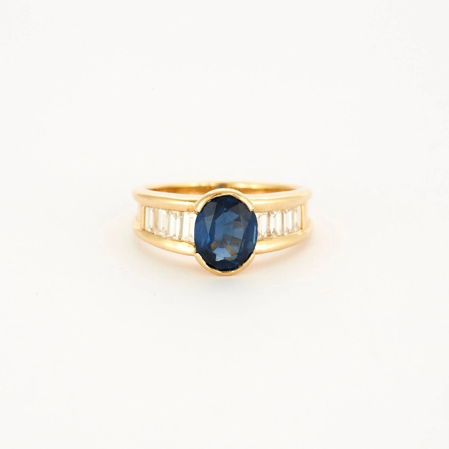 Prestige ring in yellow gold, sapphire and diamond - Image 2