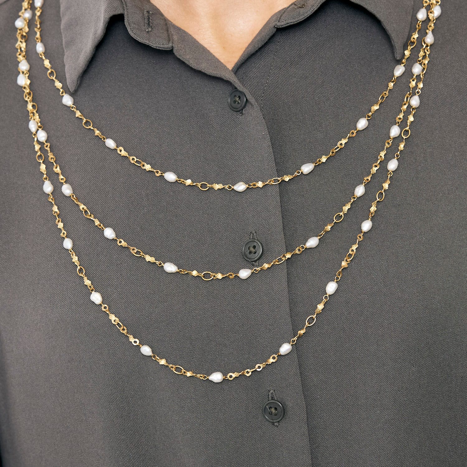 Rococo necklace yellow gold and white gold - Image 5