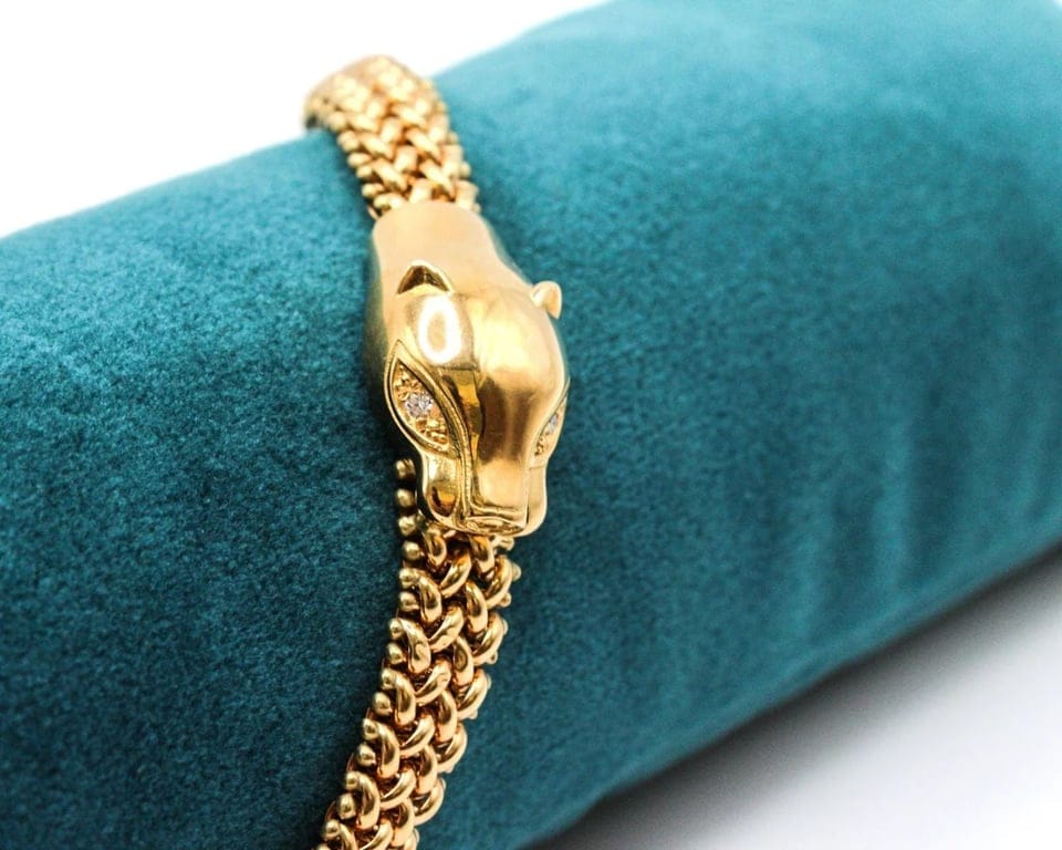 Yellow gold panther bracelet  - Image 5