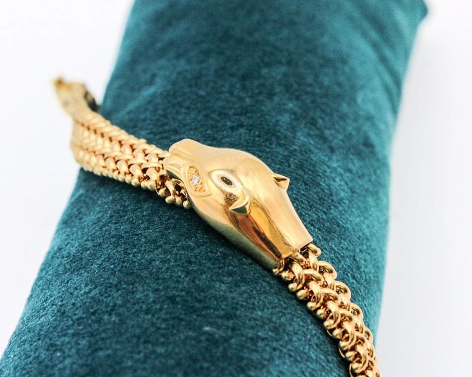 Yellow gold panther bracelet  - Image 7