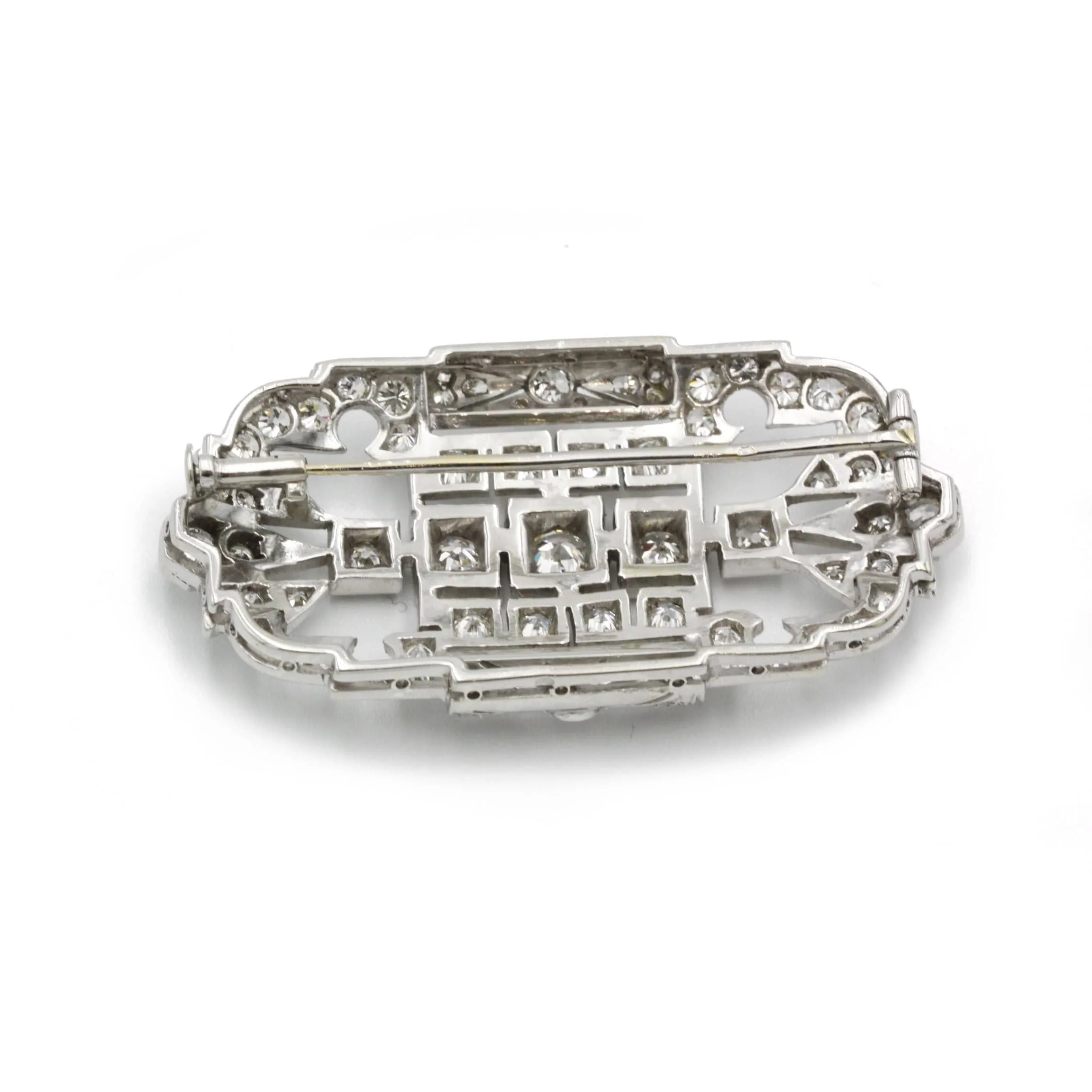 White gold brooch silver diamonds - Image 2