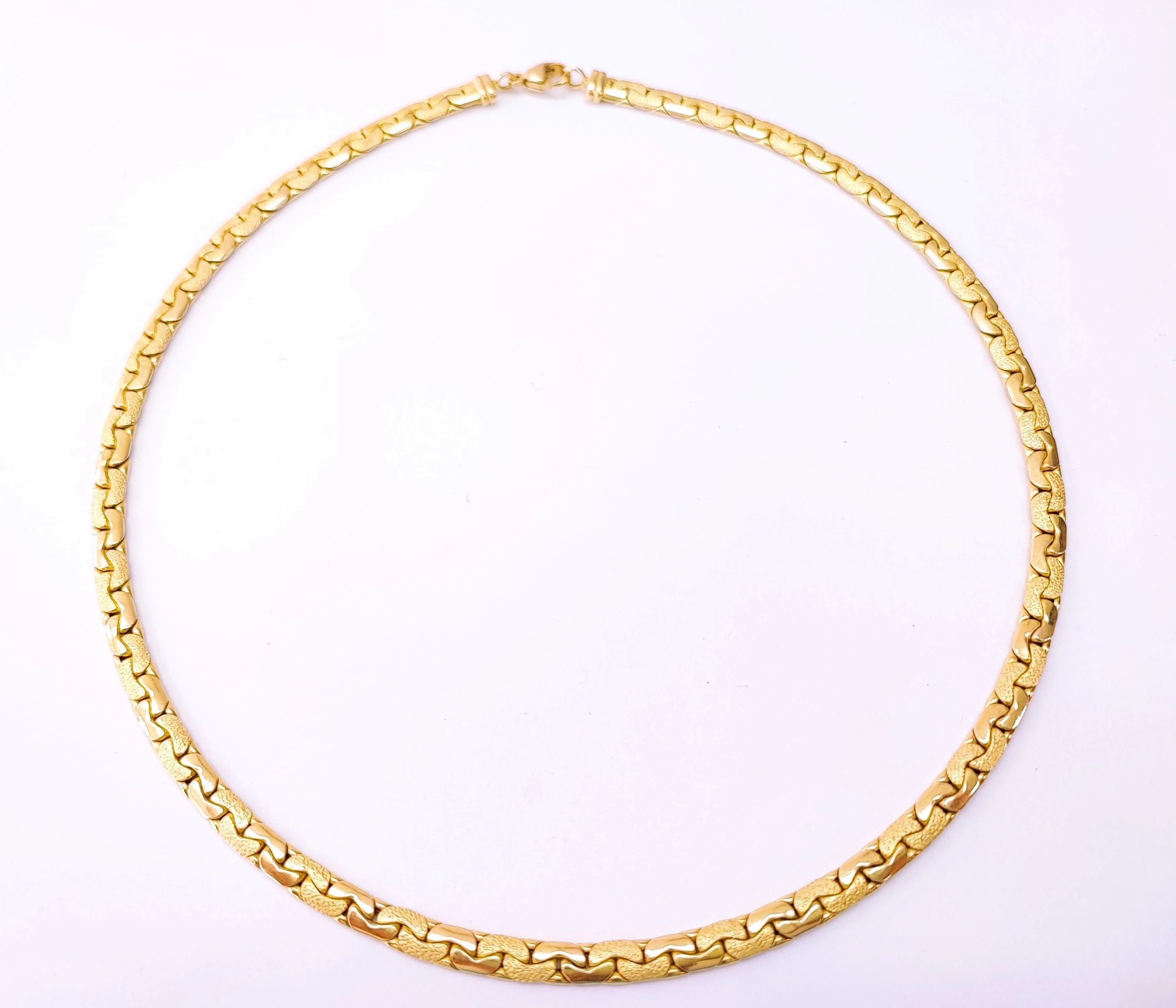Chain Link yellow gold bean