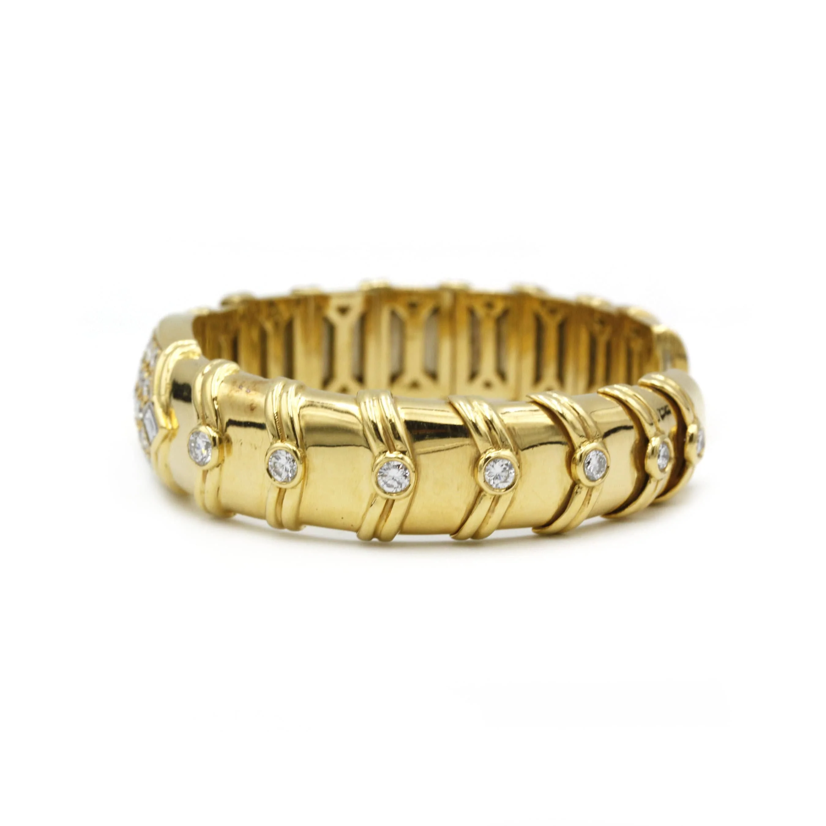 Yellow gold bracelet, diamonds - Image 2