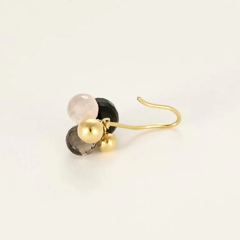 Faceted yellow gold earrings  - Image 3