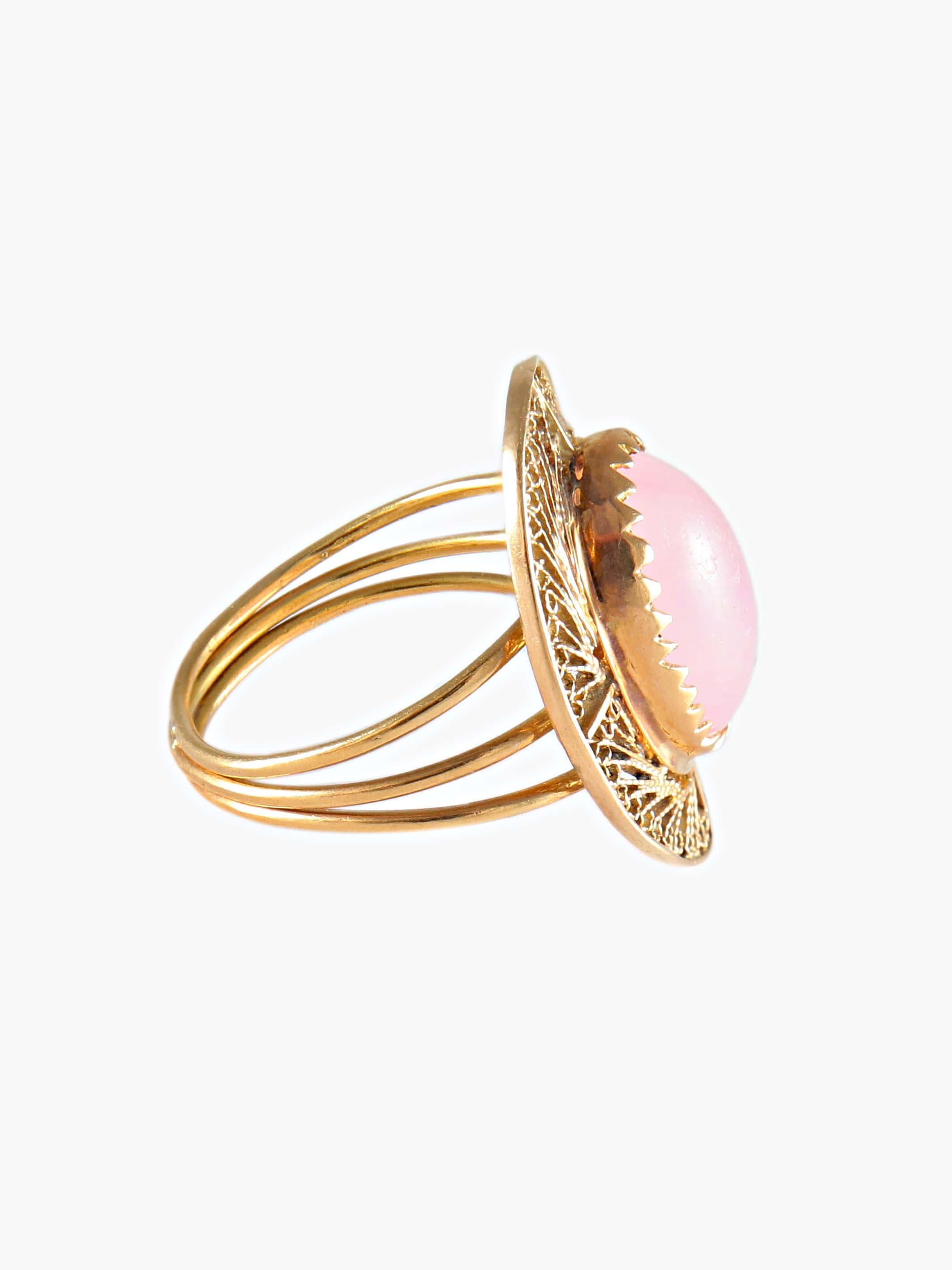 ROSE QUARTZ RING YELLOW GOLD