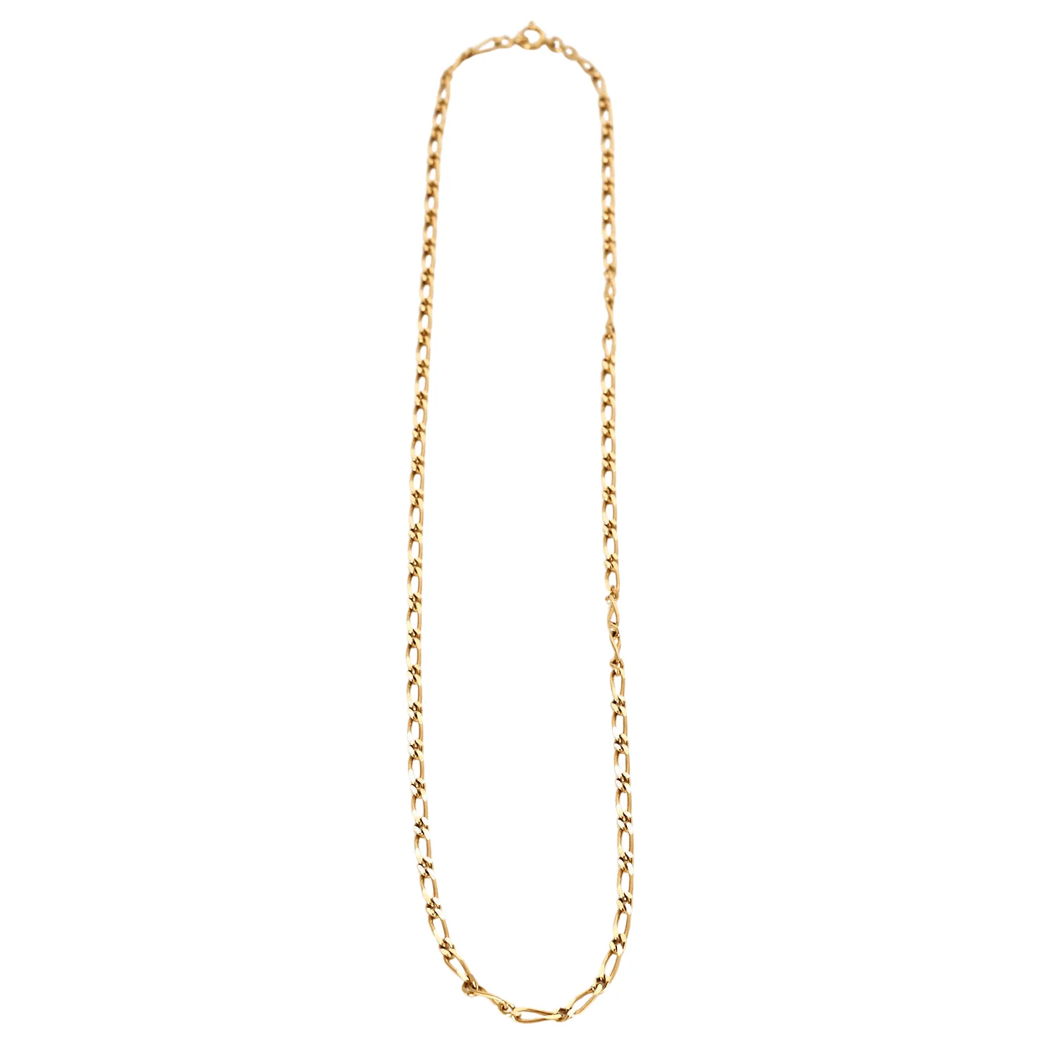Yellow gold chain alternating mesh