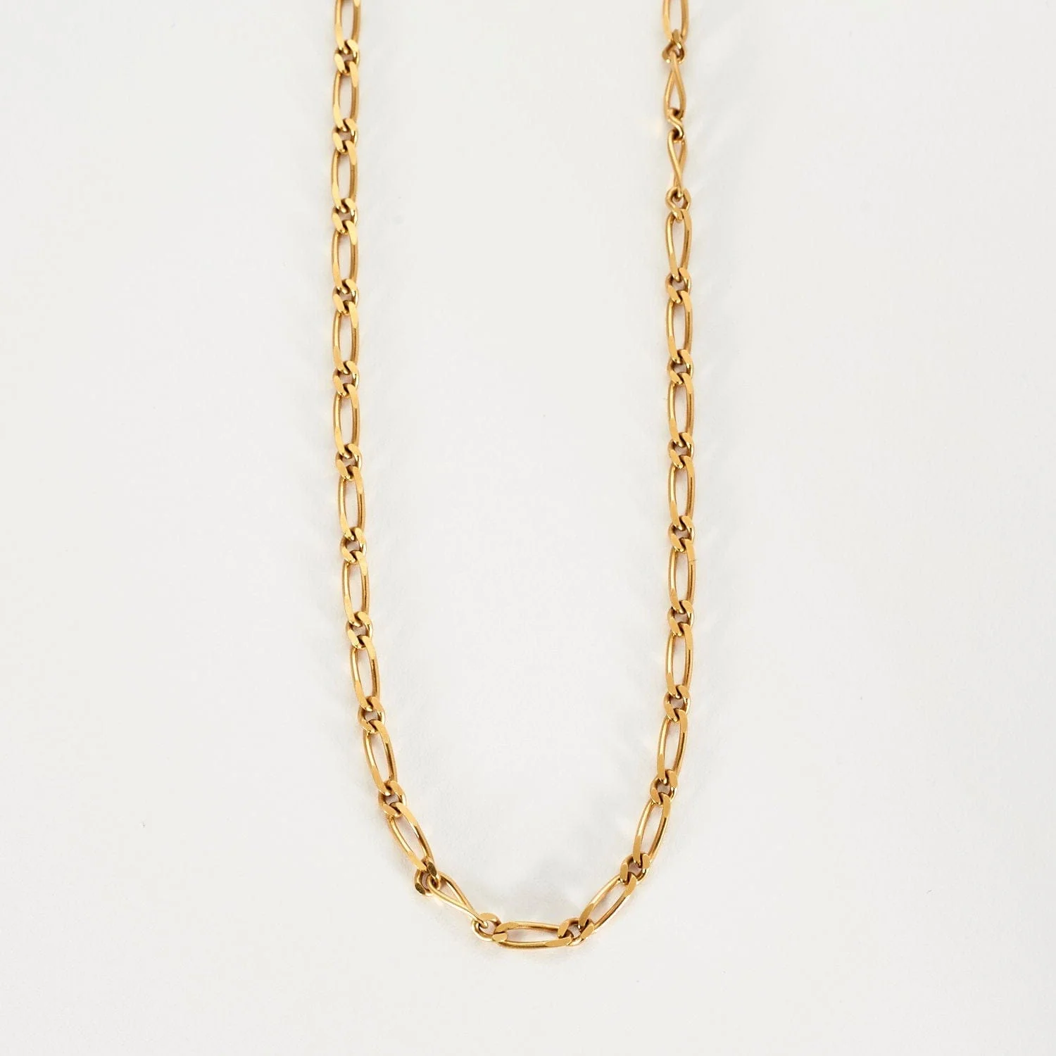 Yellow gold chain alternating mesh - Image 4