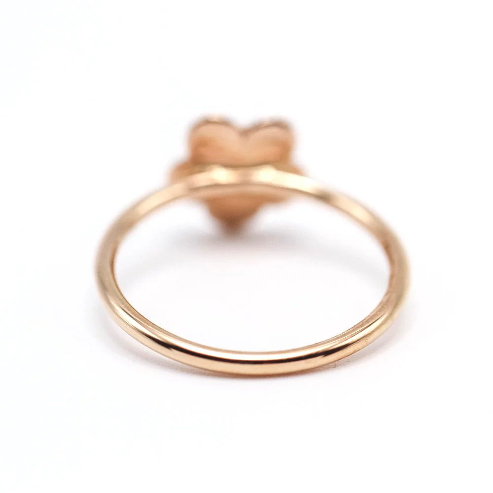 Rose gold flower ring with diamonds  - Image 4