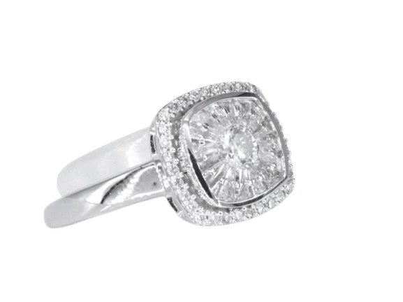 White gold entourage ring with diamonds - Image 6