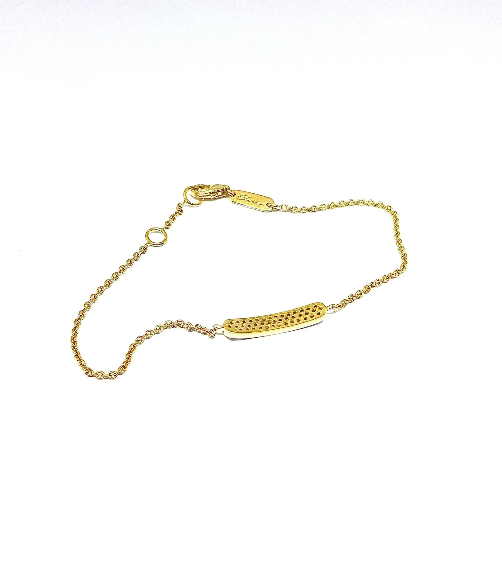 Yellow gold and diamond barrette bracelet - Image 5
