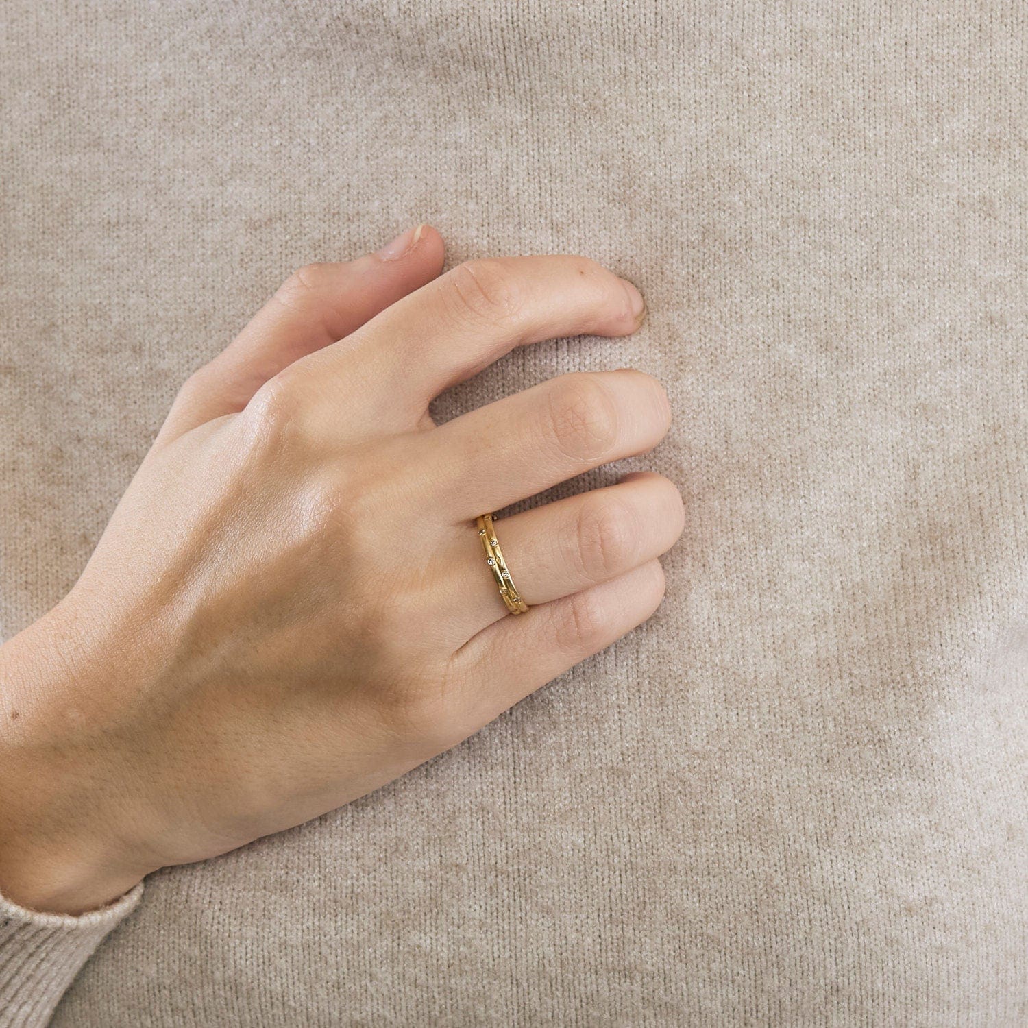 Yellow gold diamond ring - Image 3