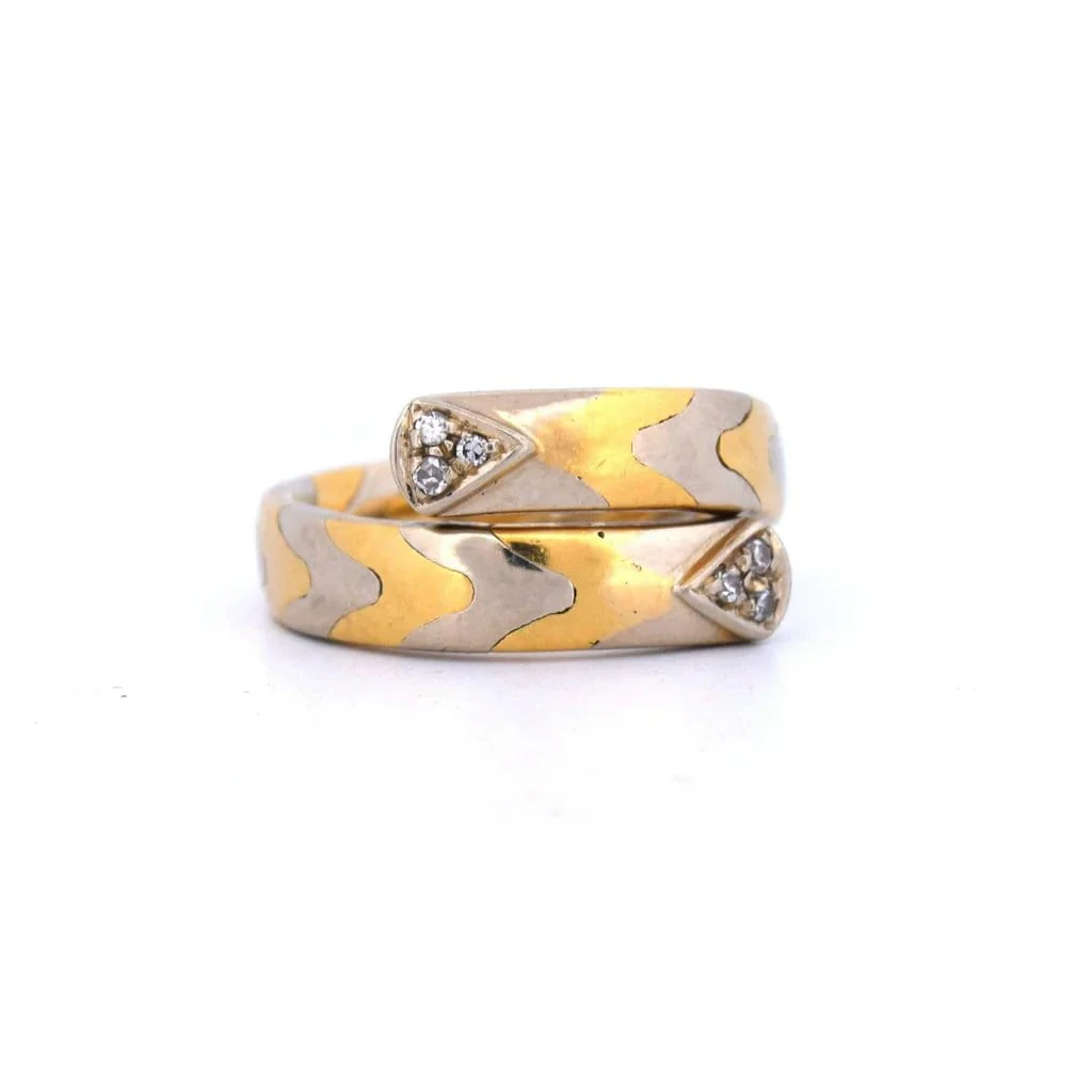 Gold ring giallo diamondi vintage '80