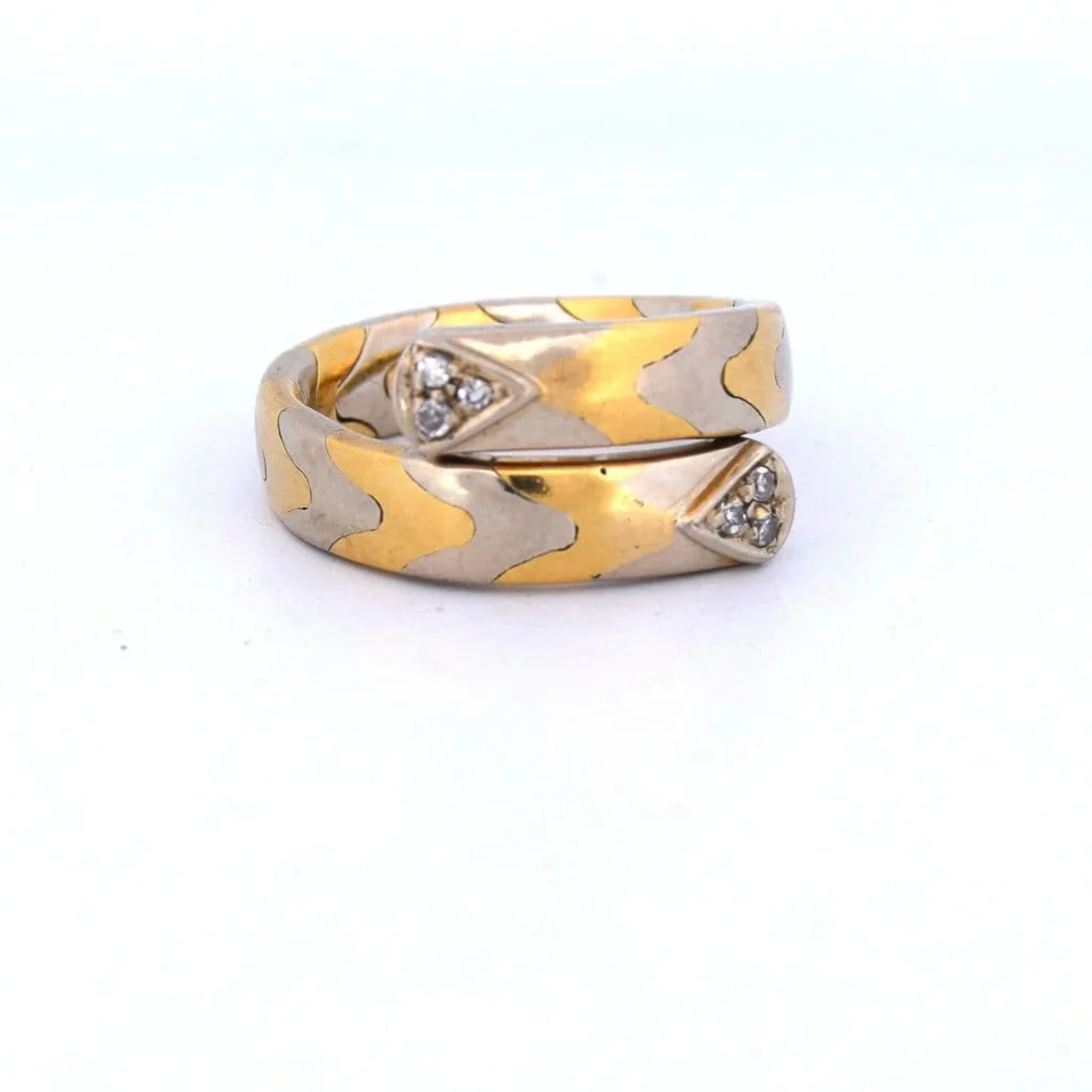 Gold ring giallo diamondi vintage '80 - Image 3