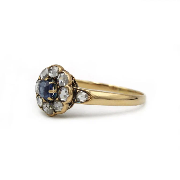 Ring - Yellow gold, sapphire and diamonds - Image 2