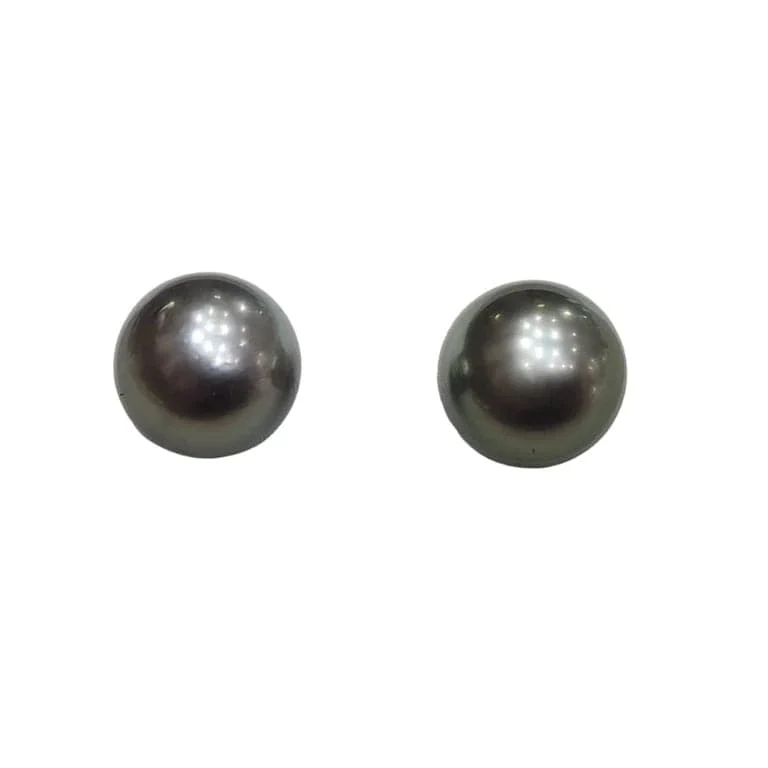 Earrings - Tahiti pearl pendants in 18k white gold  - Image 5
