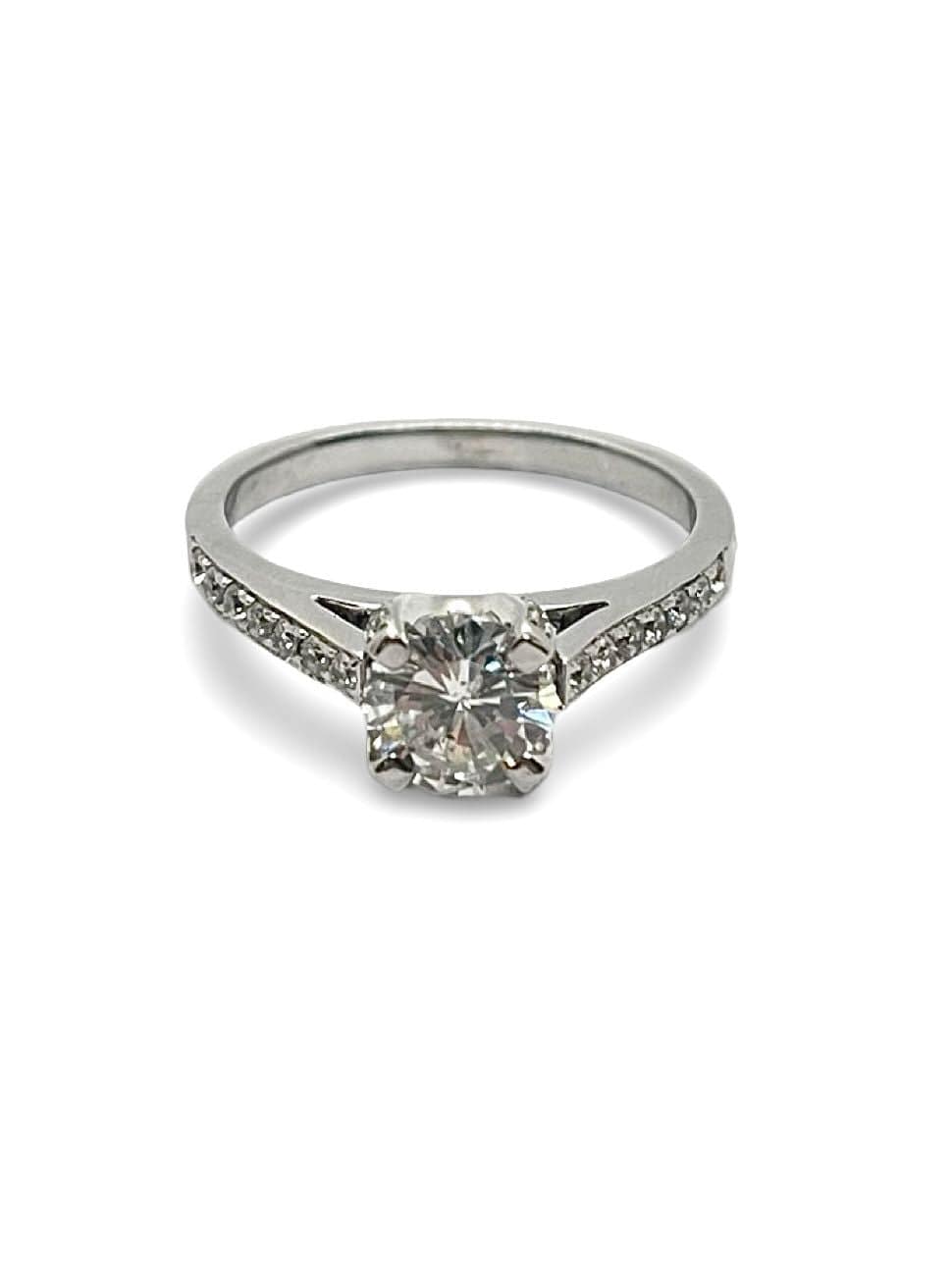 White gold solitaire ring with 1.36 ct diamond