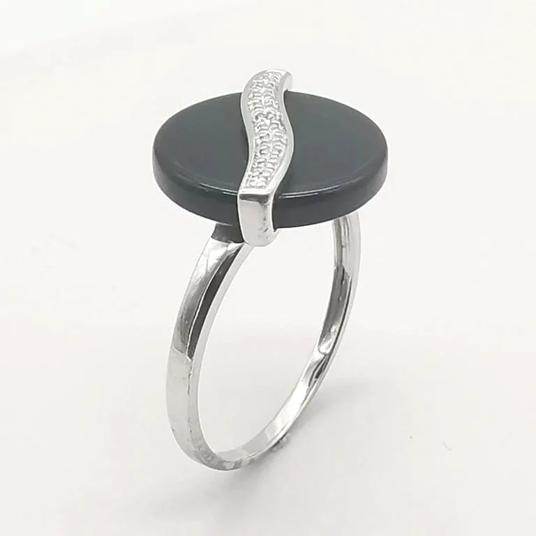 Onyx & diamond gold ring - Image 4