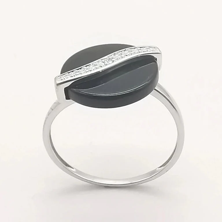 Onyx & diamond gold ring - Image 5