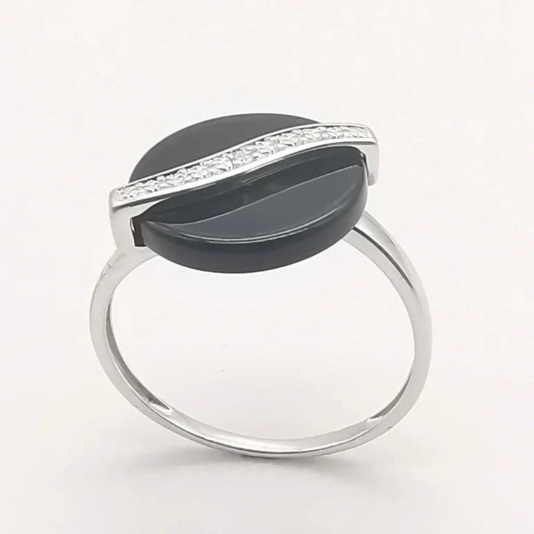 Onyx & diamond gold ring - Image 6