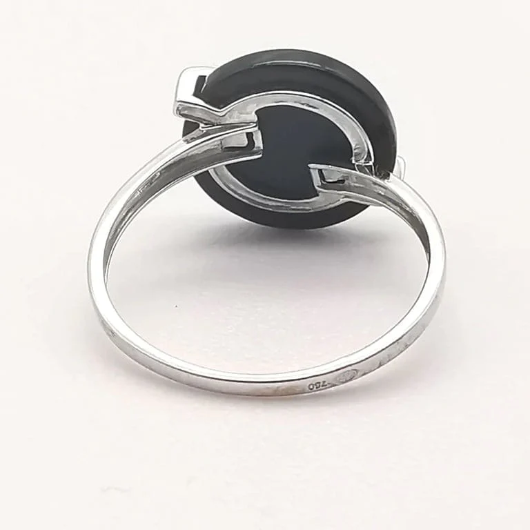 Onyx & diamond gold ring - Image 7
