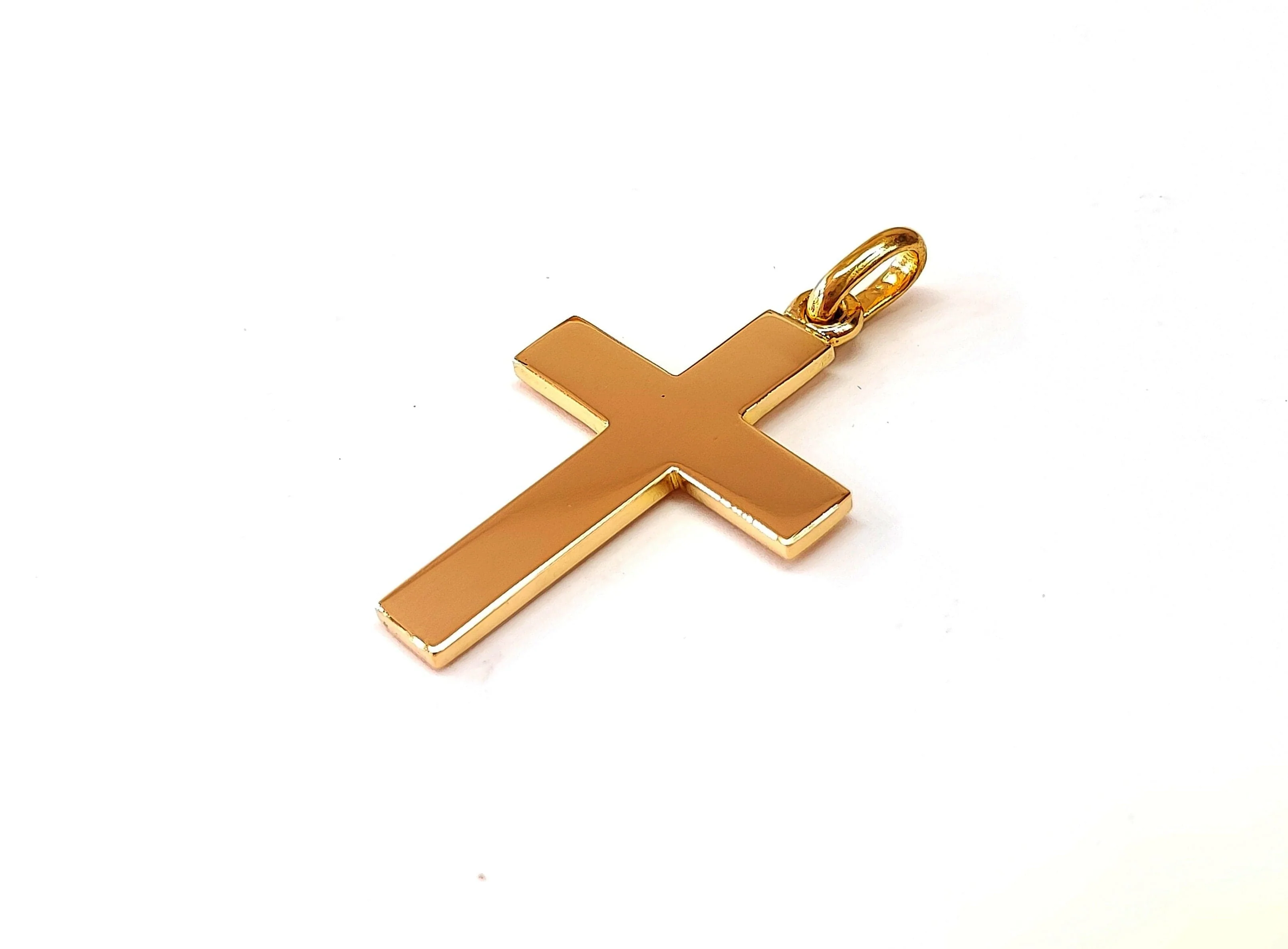 18K solid gold cross pendant