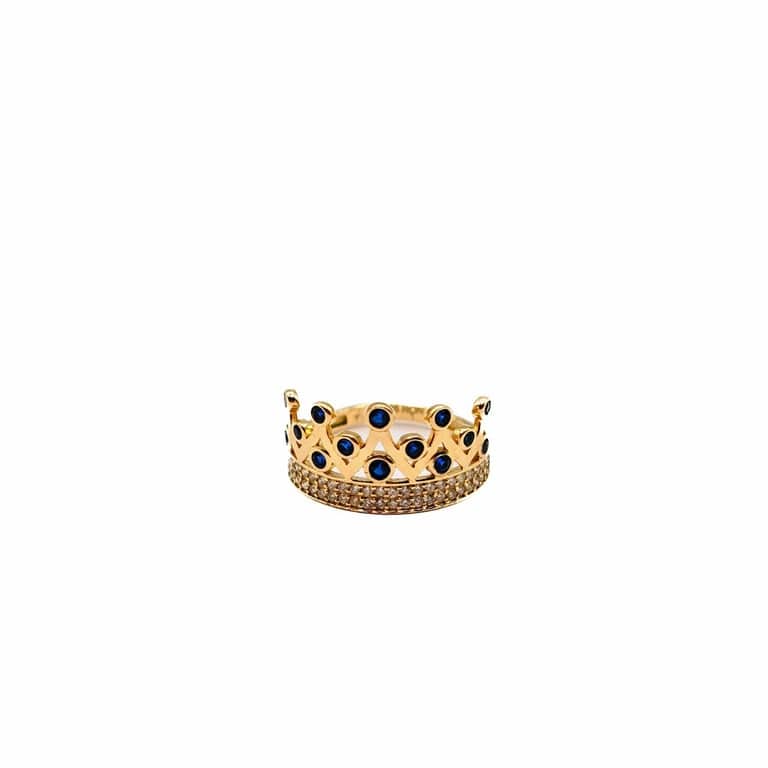 Yellow gold, Spinel and Diamond Crown Ring