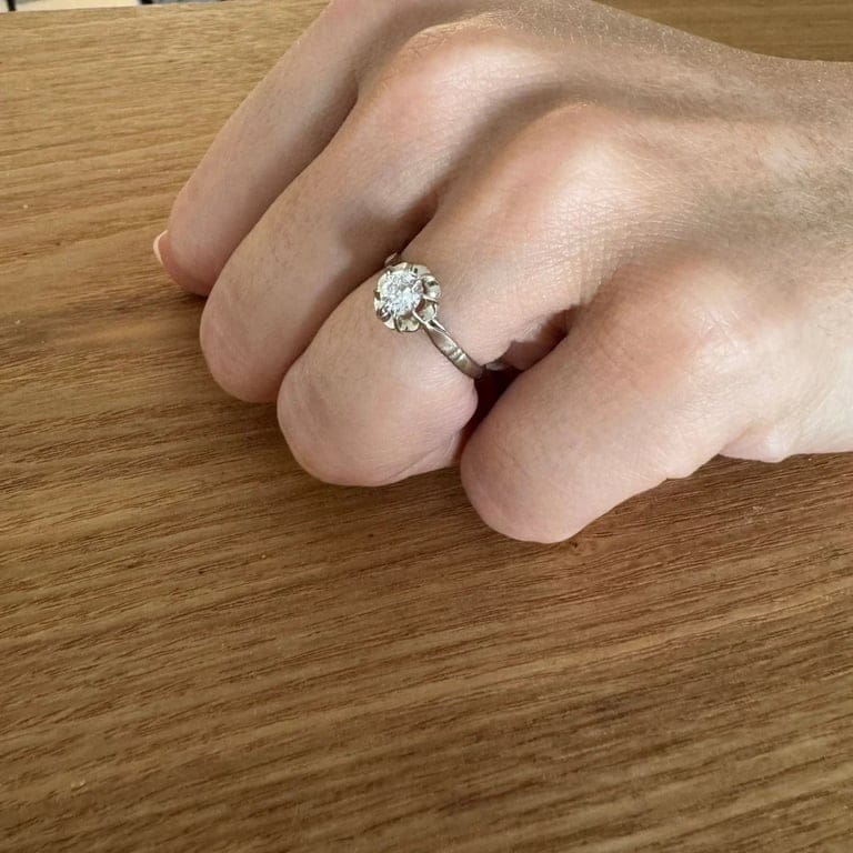 White gold diamond solitaire ring 0.45ct - Image 13