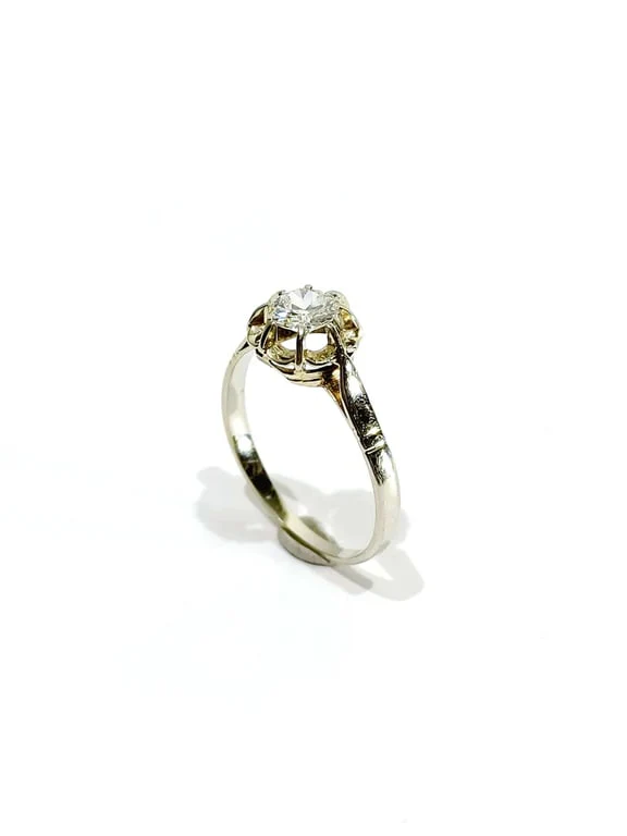White gold diamond solitaire ring 0.45ct - Image 4