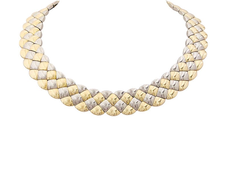 Aldebert necklace in yellow and white gold.