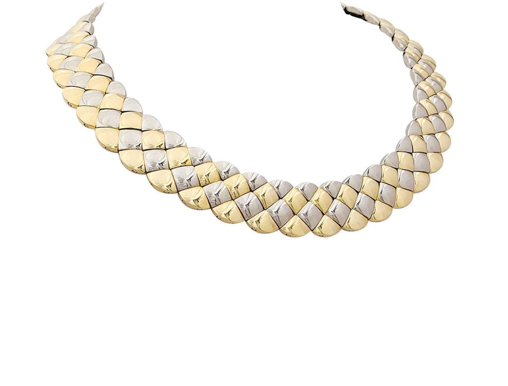 Aldebert necklace in yellow and white gold. - Image 2