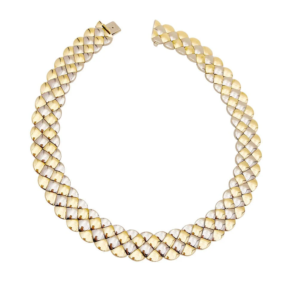 Aldebert necklace in yellow and white gold. - Image 3
