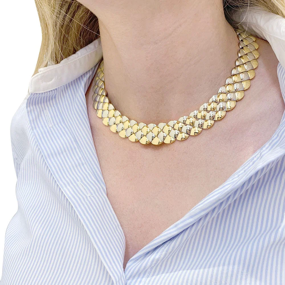 Aldebert necklace in yellow and white gold. - Image 6