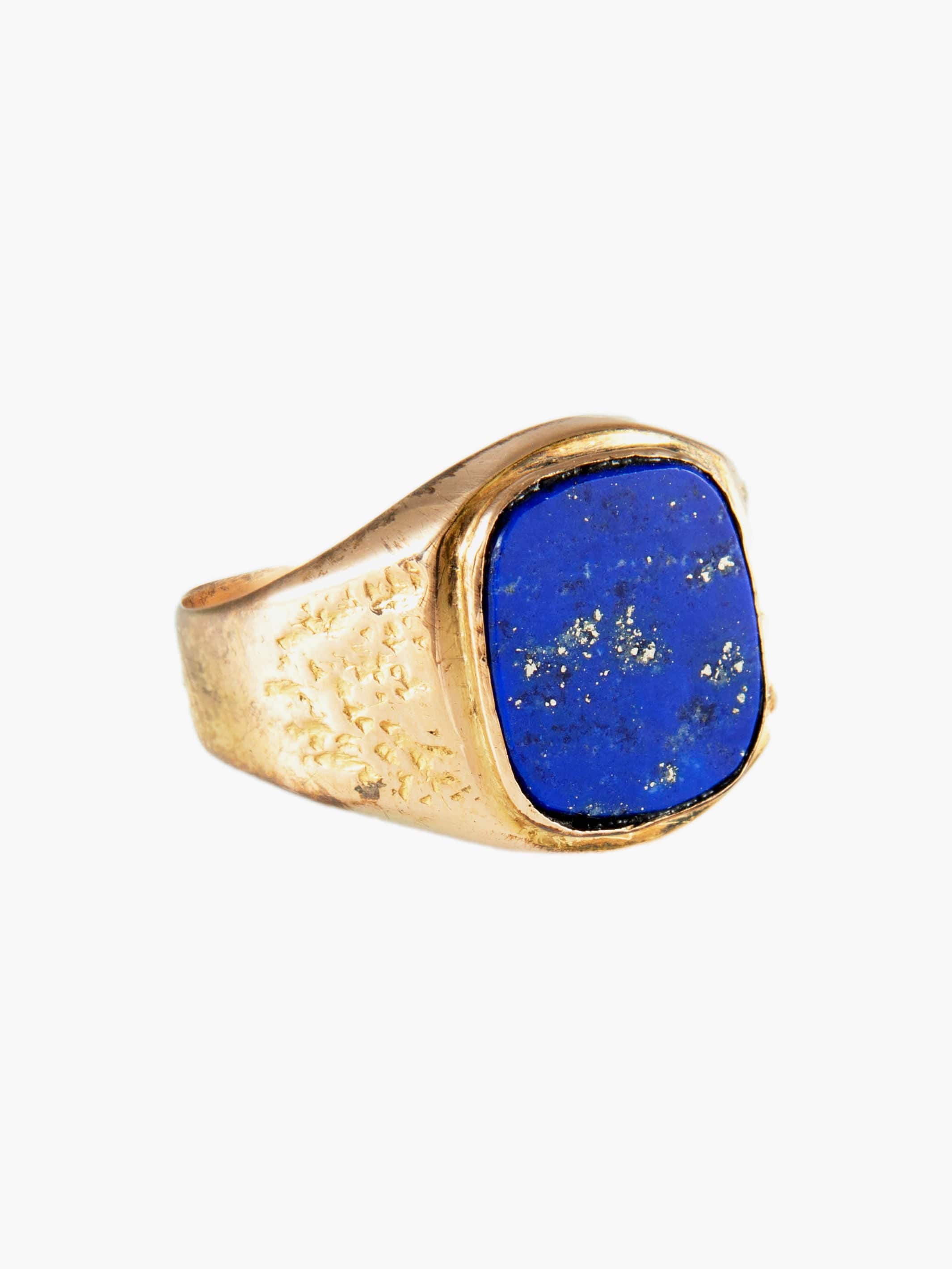 Yellow Gold Lapis-Lazuli Signet Ring - Image 4