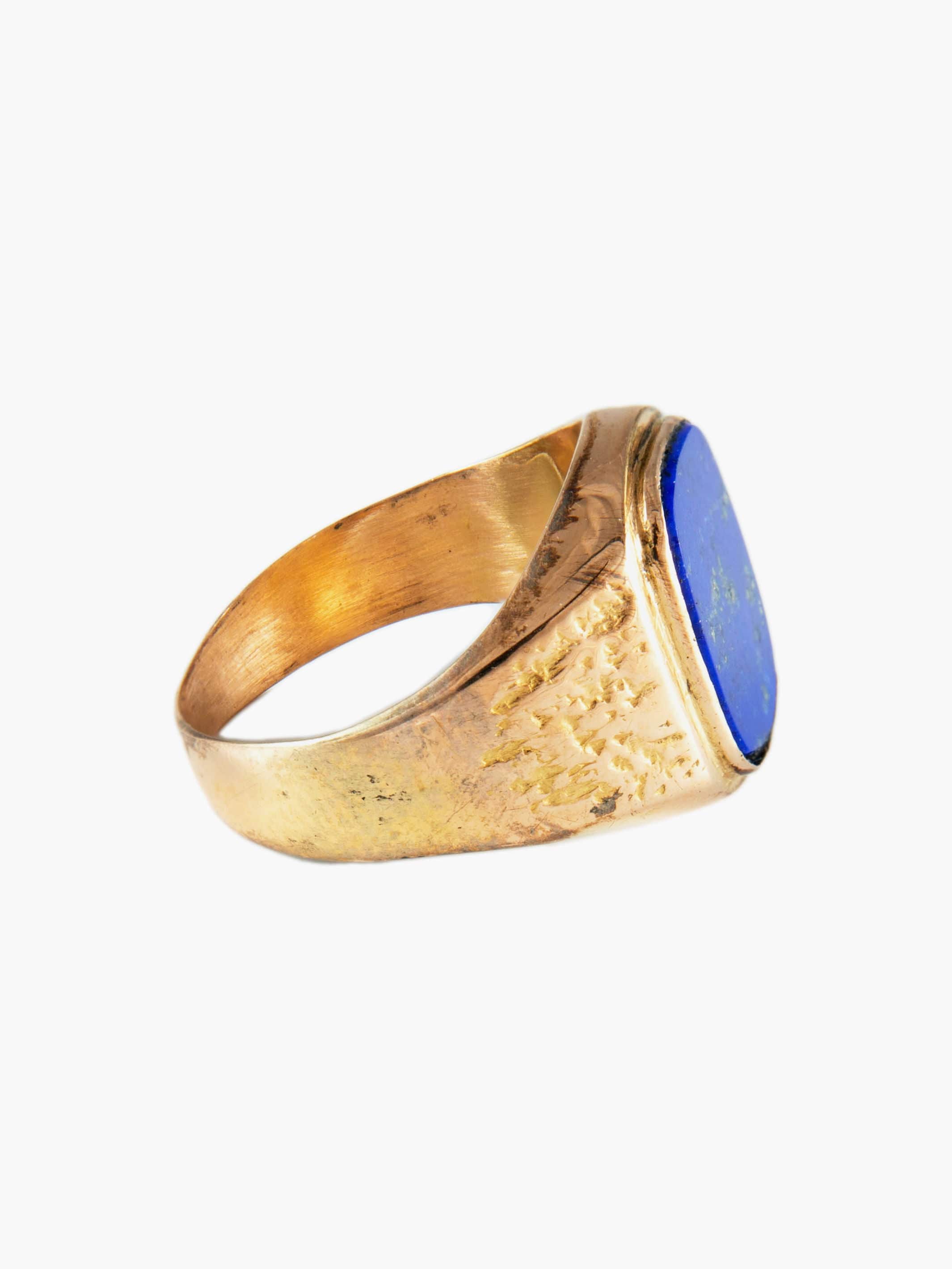 Yellow Gold Lapis-Lazuli Signet Ring - Image 7