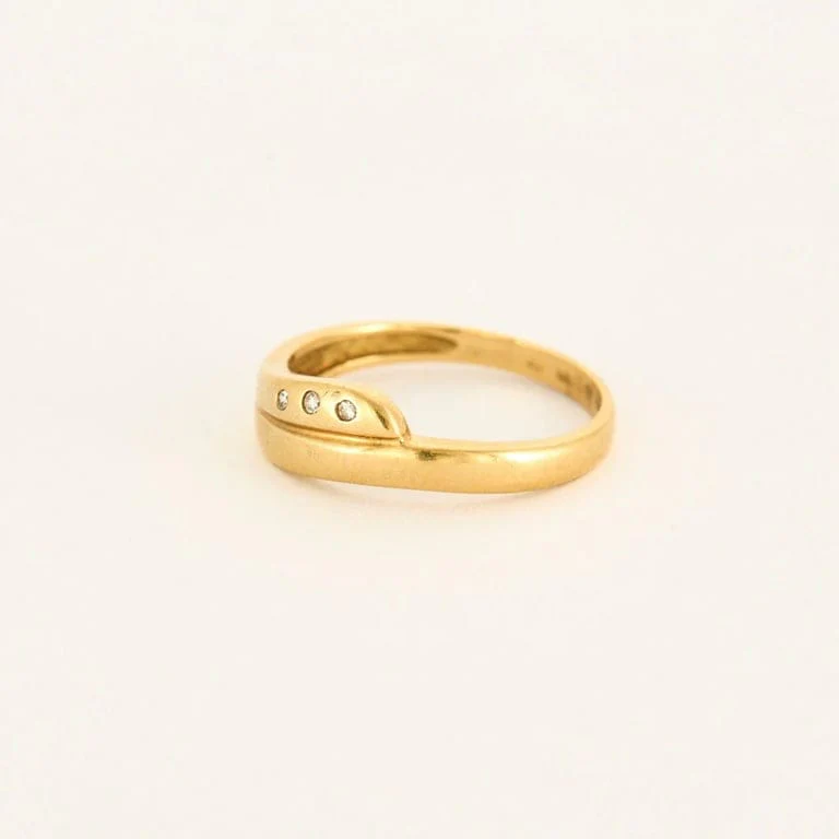 Yellow gold diamond ring - Image 3