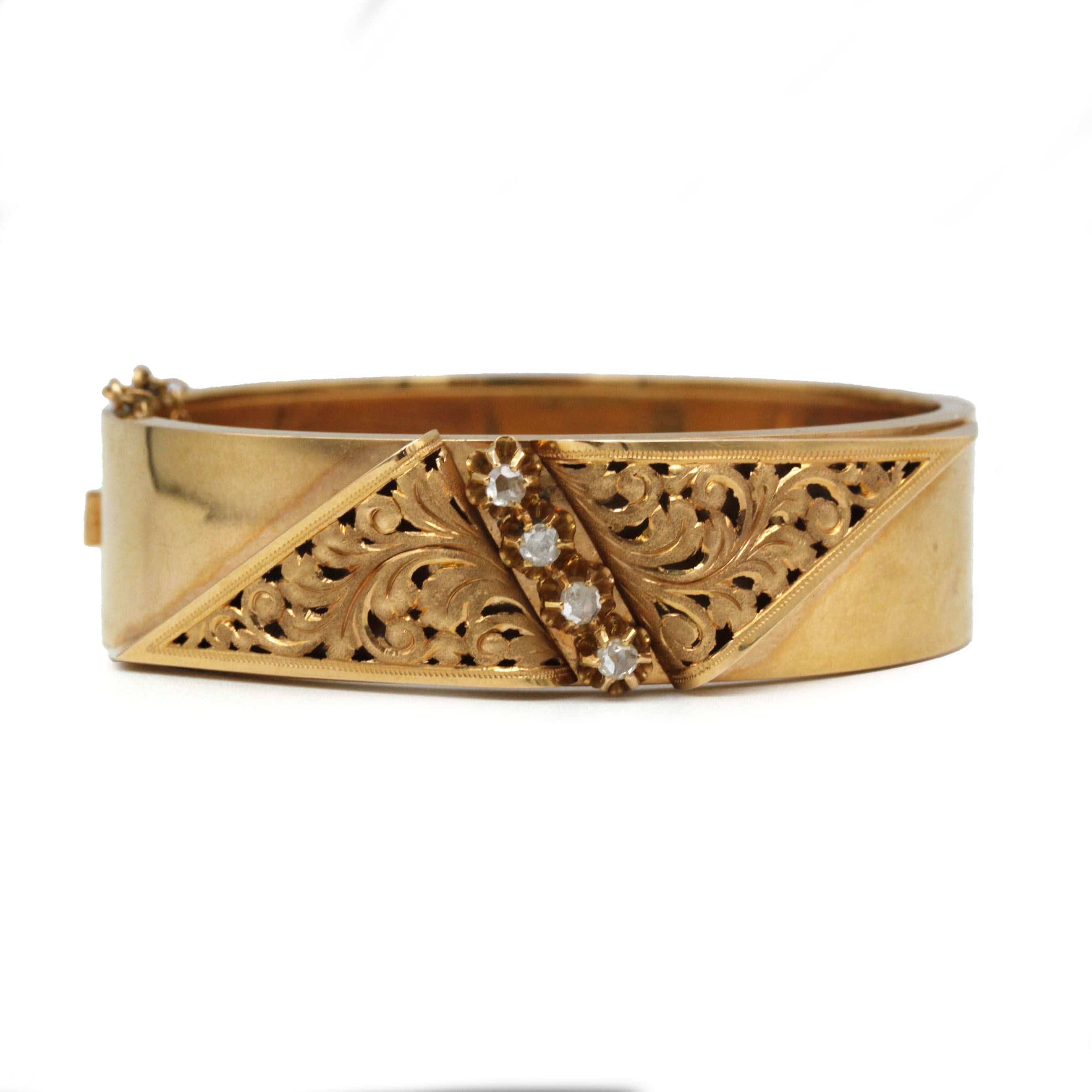 Yellow gold diamond bracelet