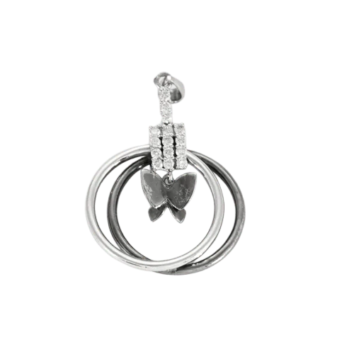 White Gold Encircled Butterfly Pendant