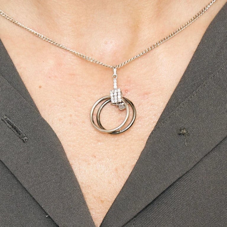 White Gold Encircled Butterfly Pendant - Image 2